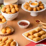 50 salgados + molho da casa