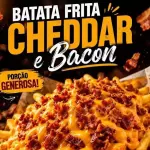 Fritas com cheddar e bacon  P