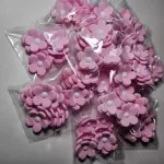 Flor fucsia c/blanco