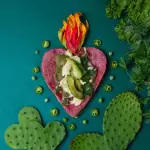 Taco de nopales con champiñones