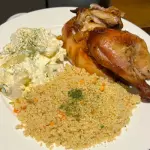 Galeto, Salada de Batata e Couscous