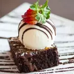 BROWNIE CON HELADO