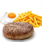 Hamburguesa al plato con fritas