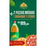 2 PIZZAS MÉDIAS + 1 GUARANÁ 2L