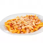 Papas fritas con Cheddar y Panceta