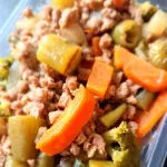 Moidinha com legumes
