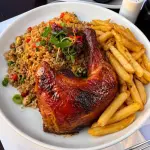 1/4 pollo +chaufa papas