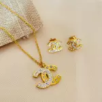 Set de cadena y aros Chanel Inox