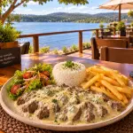 Mignon em tiras ao molho gorgonzola