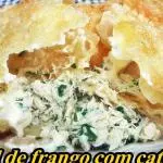 Pastel de frango temperado catupiry
