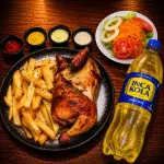 1/2 POLLO + GASEOSA 1 LT