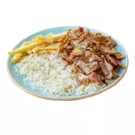 Arroz, patatas y Carne