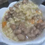 Risoto de frango com feijão fradinho