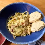 Pastas en prosciutto e piselli