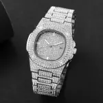 Reloj de acero con diamantes