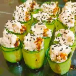 Joy de pepino com patê de salmão