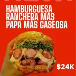 HAMBURGUESA RANCHERA + PAPAS + G