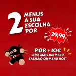 2 Menus por €29,99 + 1 Menu por €10
