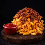 Batata Frita c/Cheddar e Costelinha