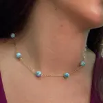Choker bolas de Larimar