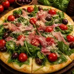 PIZZA JAMON CRUDO, RUCULA,CHERRYS