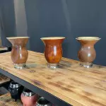 Cuia de porongo pé de metal