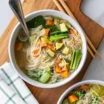 Veg clear noodle soup