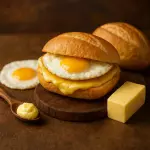 Pão com ovo e queijo na chapa
