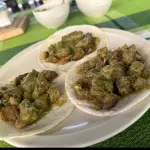 Orden 3 tacos chicharron salsa verde