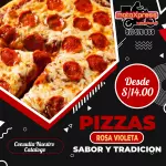 Pizza Americana rosa.