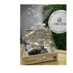 Cesta madeira e vinho