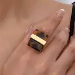 Anillo cuadrado animal print