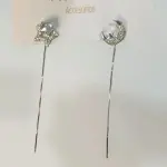 Aros estrella y luna plateado