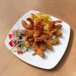 Porción de camarones apanados