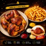 1 POLLO + 1/4 POLLO Y PAPA FAMILIAR