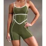 Enterizo de verde tiras blancas