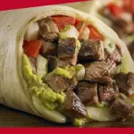 Burrito bistec con champiñones