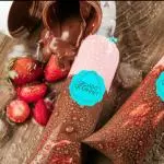 Gelado morango com Nutella