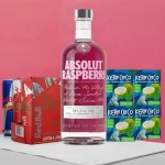 COMBO ABSOLUT RASP 750ML COM REDBULL