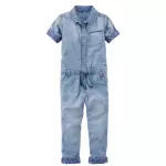 Enterito Denim Bordo Floral