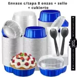 Env aluminio+sello+cubierto 8oz Azul