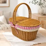 Canasta picnic tejida