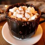 CHOCOLATE CALIENTE CON MARSMELLOWS