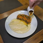 Risoto de parmesão c/ salmão