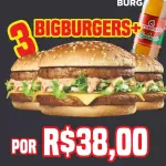3 Big Burguers + Refrigerante