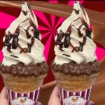 2 Cones de churros c/ Sorvete