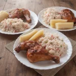 Pollo azado con ensalada de arroz