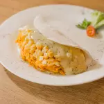 Tapioca de frango com milho