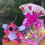 Cesta com Sticht rosa