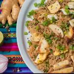 Arroz chaufa de tilapia
